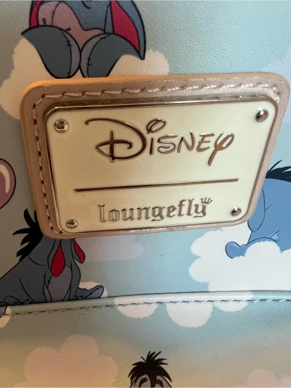 Disney Loungefly Eeyore Sky Blue Mini Backpack with Pink Accents